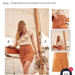 Promesa Crochet Mini Skirt in Desert Gold